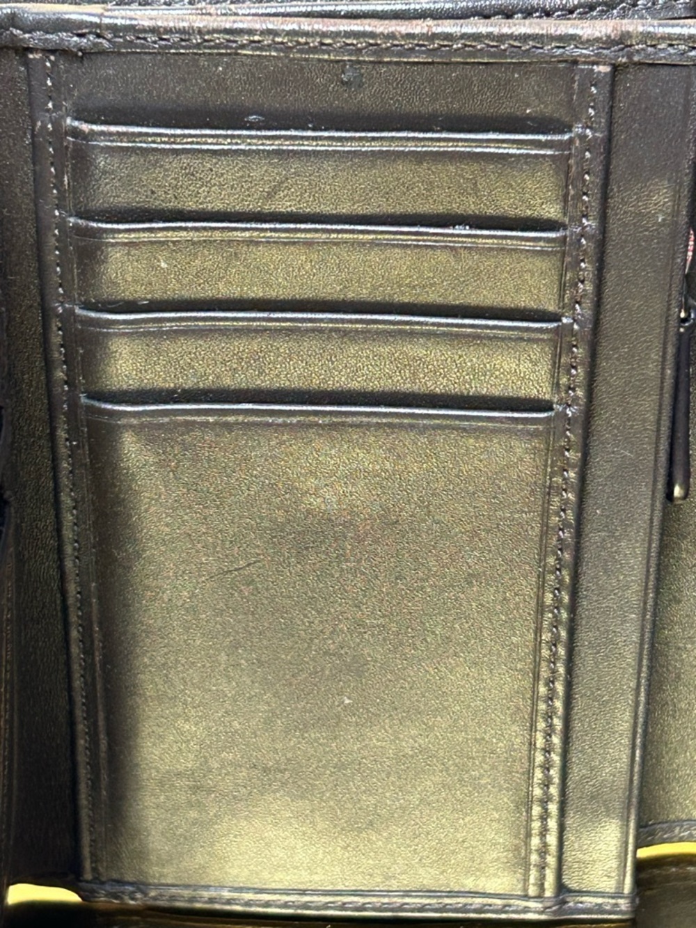 Coach Signature Jacquard Trifold Wallet with Leather Trim Approx. 5.5 x 4” - Picture 12 of 16